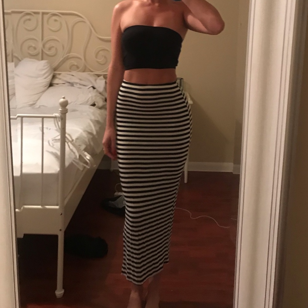 Forever 21 striped fitted maxi skirt